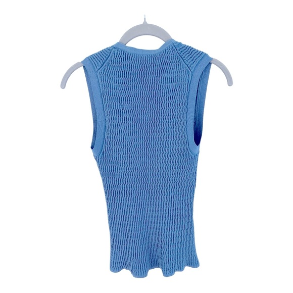 Veronica Beard Sky Blue V-Neck Tank Top - Picture 5 of 9